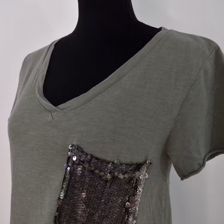 SECOND HAND T-shirt KAKI S/M - Lo-ika