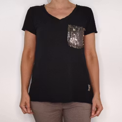 SECOND HAND T-shirt SVART S/M - Lo-ika