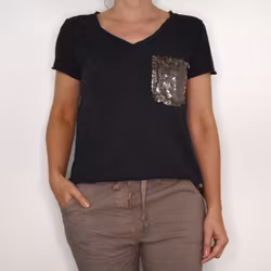 SECOND HAND T-shirt SVART S/M - Lo-ika