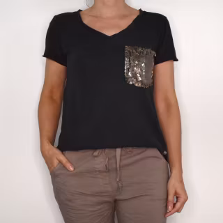 SECOND HAND T-shirt SVART S/M - Lo-ika