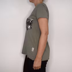 SECOND HAND T-shirt KAKI S/M - Lo-ika