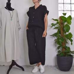 Coulettbyxa i linne Vivi SVART - Mix By Heart