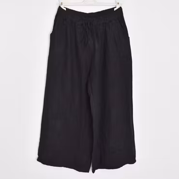 Coulettbyxa i linne Vivi SVART - Mix By Heart