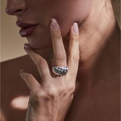 Elastisk ring Lina SILVER - The Moshi
