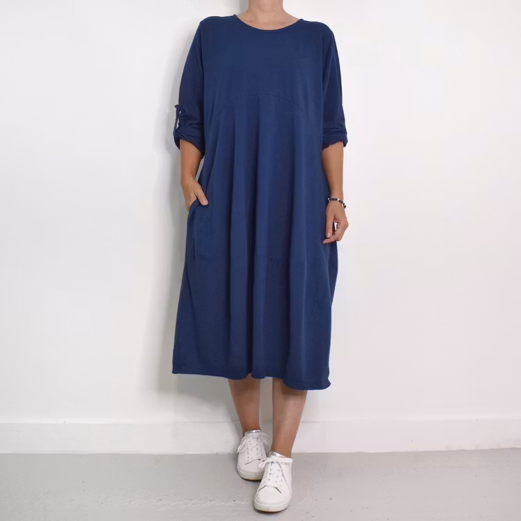 Sweatshirtklänning MÖRKBLÅ