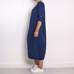 Sweatshirtklänning MÖRKBLÅ