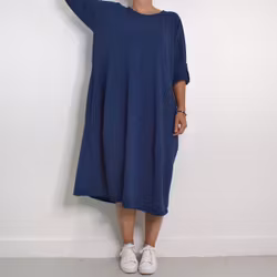 Sweatshirtklänning MÖRKBLÅ