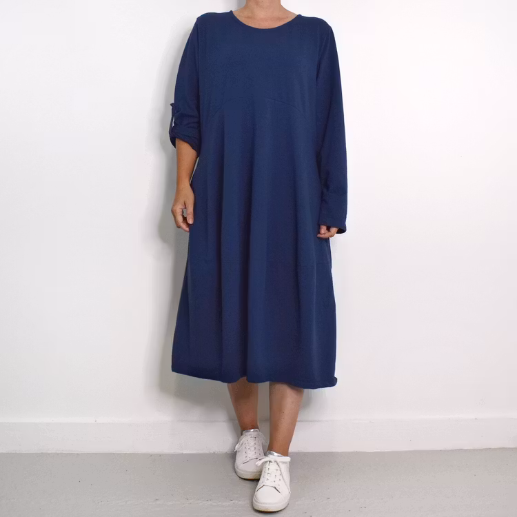 Sweatshirtklänning MÖRKBLÅ