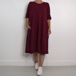 Sweatshirtklänning WINE