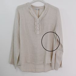 ANDRASORTERING Linneblus med Krås BEIGE