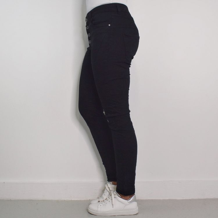 Jeans med Knappar SVART - 3D Denim