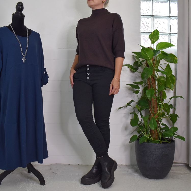 Jeans med Knappar SVART - 3D Denim