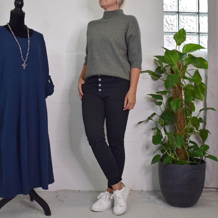 Jeans med Knappar SVART - 3D Denim