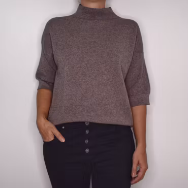 Tröja Halvpolo TAUPE