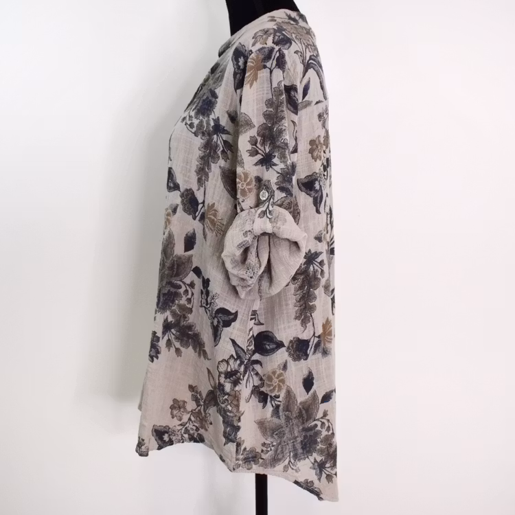 Blus Ellie Mönstrad BEIGE - Mix By Heart