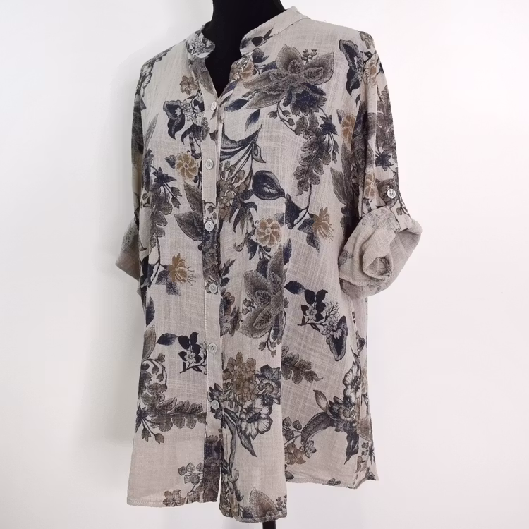 Blus Ellie Mönstrad BEIGE - Mix By Heart