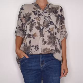 Blus Ellie Mönstrad BEIGE - Mix By Heart