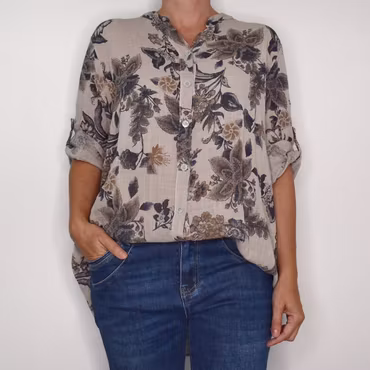 Blus Ellie Mönstrad BEIGE - Mix By Heart