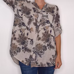 Blus Ellie Mönstrad BEIGE - Mix By Heart