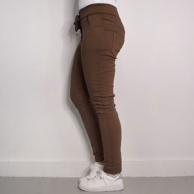 Stretchig Byxa Alva MÖRK TAUPE