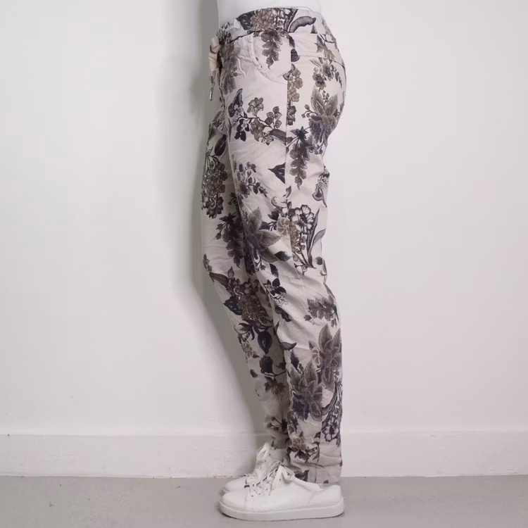 Stretchig Byxa Signe Mönstrad BEIGE - Mix By Heart