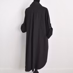 Långskjorta Bomull Leonie SVART - Camicia