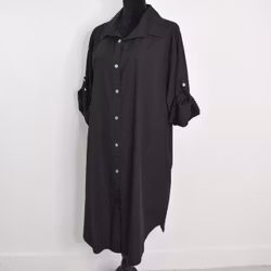 Långskjorta Bomull Leonie SVART - Camicia