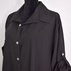Långskjorta Bomull Leonie SVART - Camicia