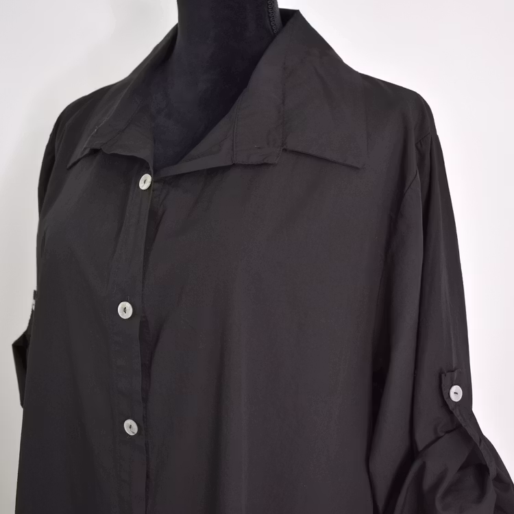 Långskjorta Bomull Leonie SVART - Camicia
