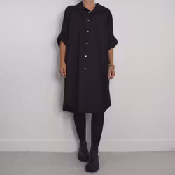 Långskjorta Bomull Leonie SVART - Camicia