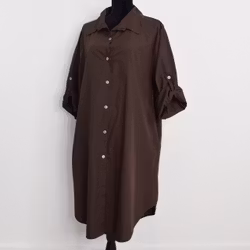 Långskjorta Bomull Leonie BRUN - Camicia