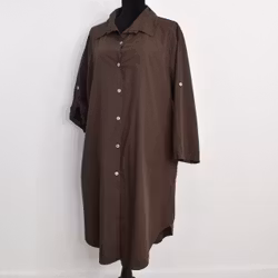 Långskjorta Bomull Leonie BRUN - Camicia