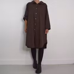 Långskjorta Bomull Leonie BRUN - Camicia