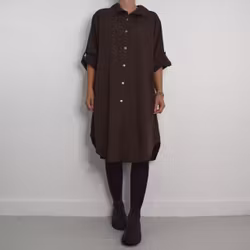 Långskjorta Bomull Leonie BRUN - Camicia