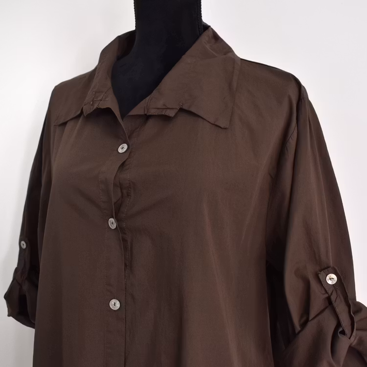 Långskjorta Bomull Leonie BRUN - Camicia