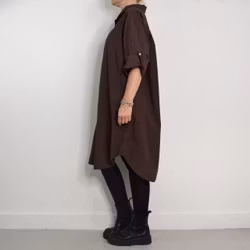 Långskjorta Bomull Leonie BRUN - Camicia