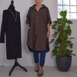 Långskjorta Bomull Leonie BRUN - Camicia
