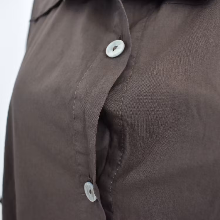 Långskjorta Bomull Leonie BRUN - Camicia