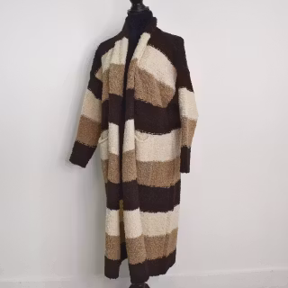 Lång kofta Randig Malou BRUN - Camicia