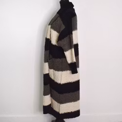 Lång kofta Randig Malou SVART - Camicia