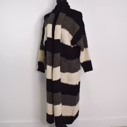 Lång kofta Randig Malou SVART - Camicia