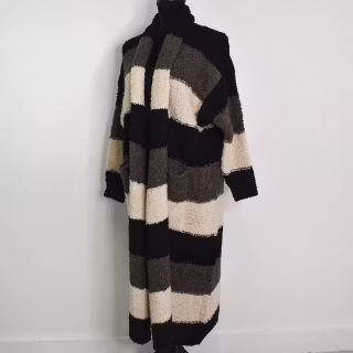 Lång kofta Randig Malou SVART - Camicia