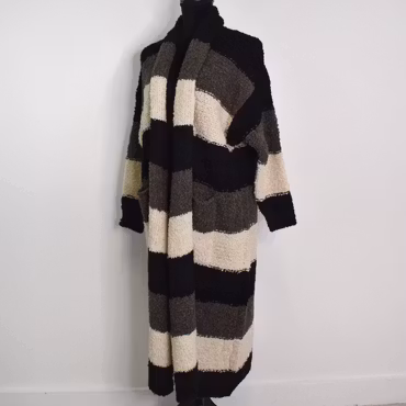 Lång kofta Randig Malou SVART - Camicia