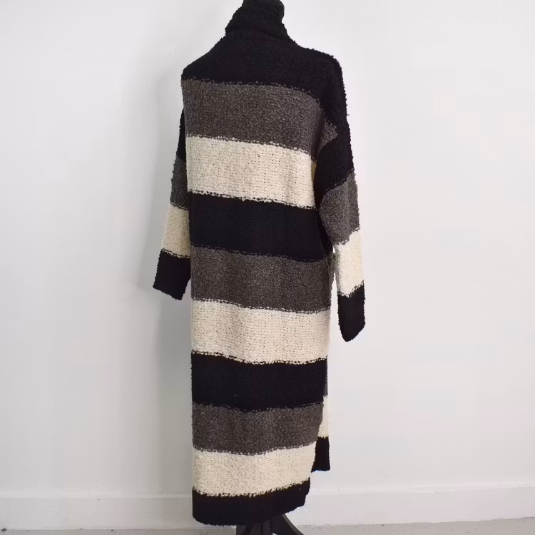 Lång kofta Randig Malou SVART - Camicia