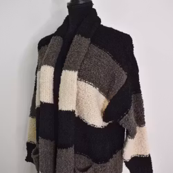 Lång kofta Randig Malou SVART - Camicia
