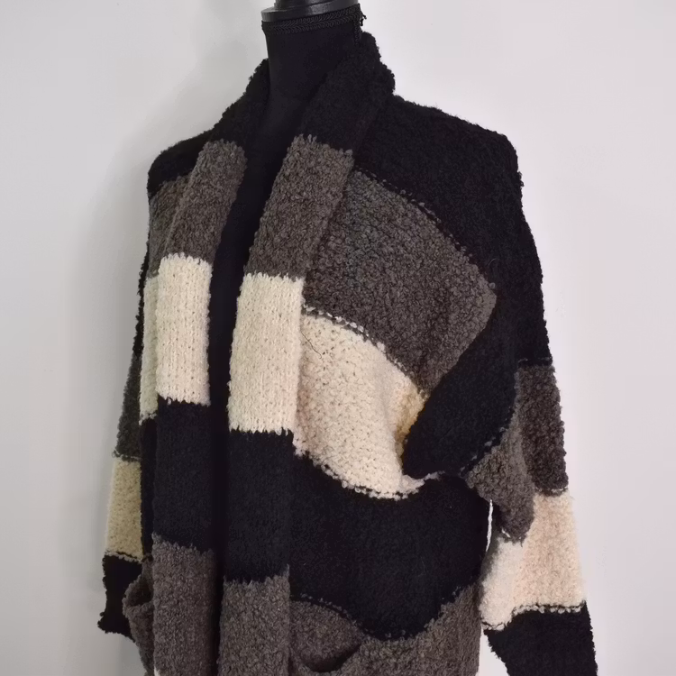 Lång kofta Randig Malou SVART - Camicia