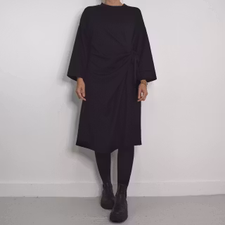 Klänning med Knyt Minna SVART - Camicia