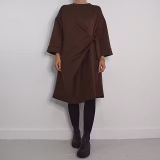 Klänning med Knyt Minna BRUN - Camicia