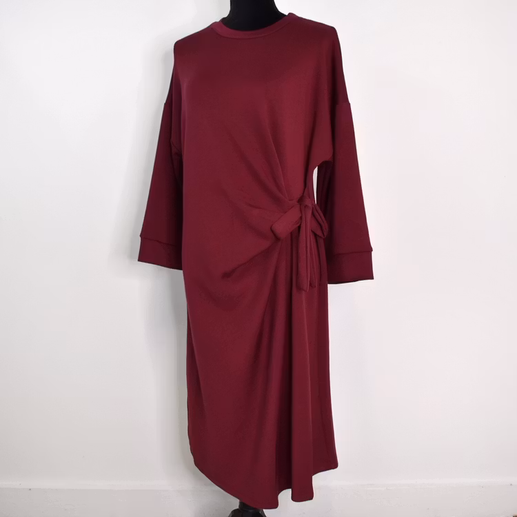 Klänning med Knyt Minna VINRÖD - Camicia