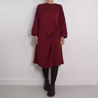 Klänning med Knyt Minna VINRÖD - Camicia